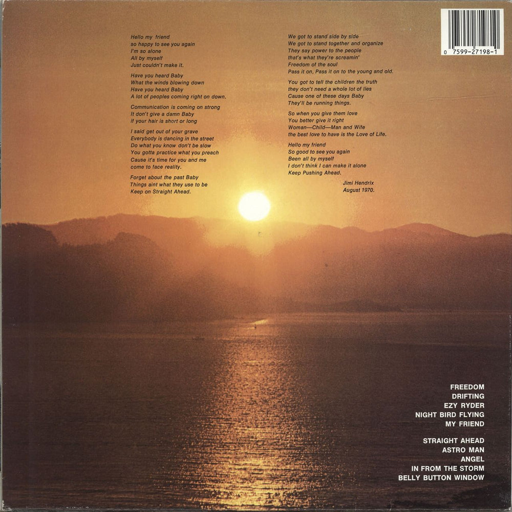 Jimi Hendrix Cry Of Love US vinyl LP album (LP record) 075992719810