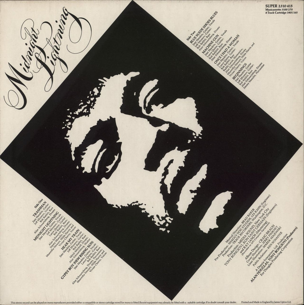 Jimi Hendrix Midnight Lightning - EX UK vinyl LP album (LP record)