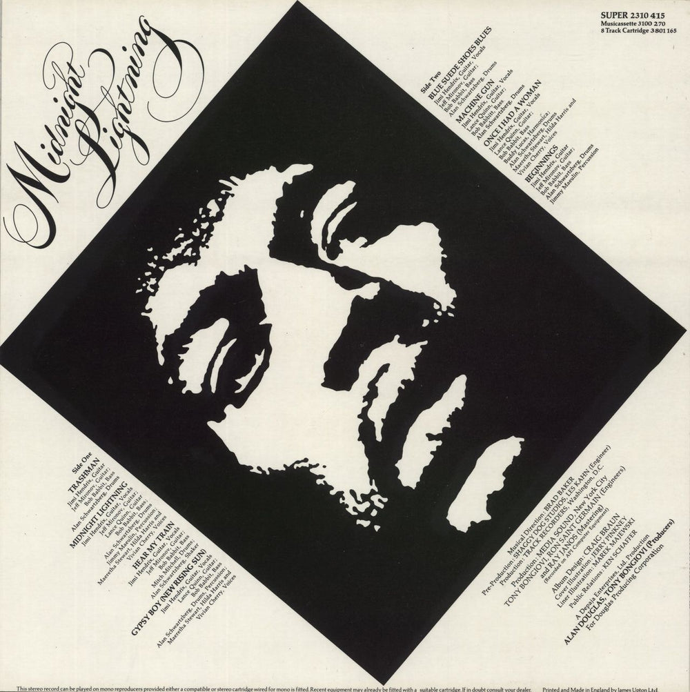 Jimi Hendrix Midnight Lightning UK vinyl LP album (LP record)