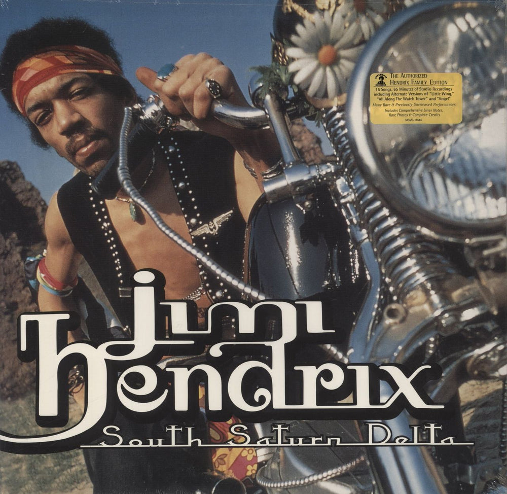 Jimi Hendrix South Saturn Delta - 180 Gram - White Titles - Sealed US 2-LP vinyl record set (Double LP Album) MCA2-11684