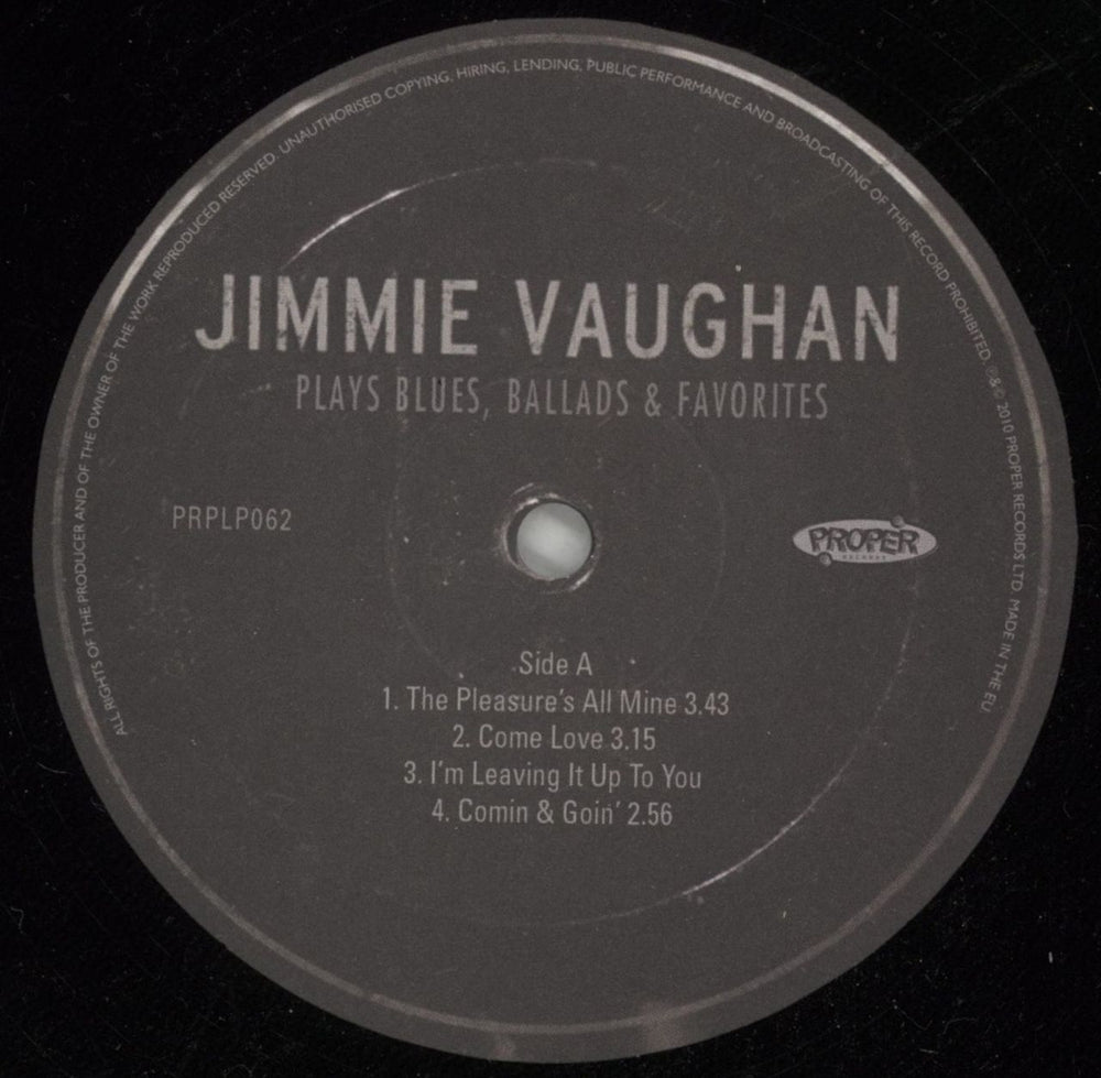 Jimmie Vaughan Plays Blues, Ballads & Favorites UK 2-LP vinyl record set (Double LP Album) JMV2LPL866938