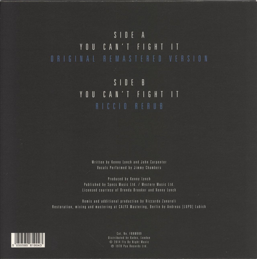 Jimmy Chambers You Can't Fight It [Riccio Rerub] UK 10" vinyl single (10 inch record) 5050580619043