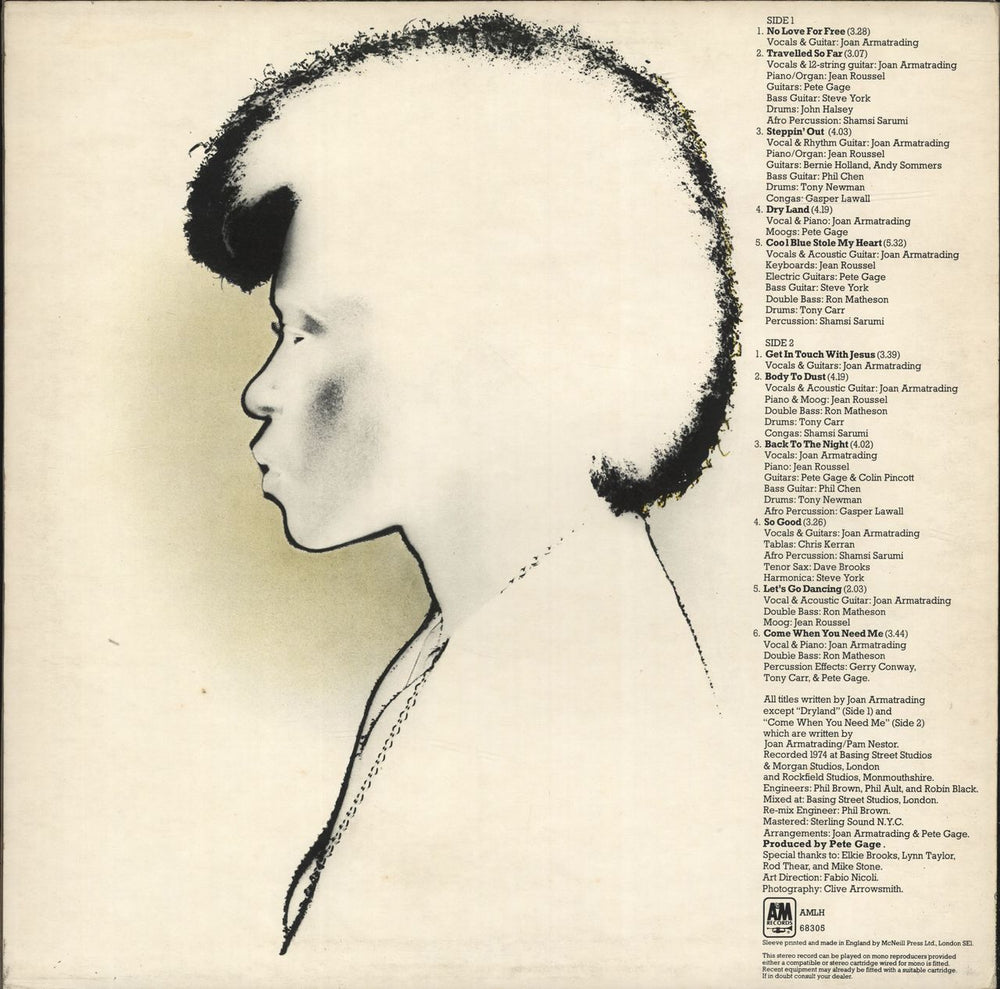 Joan Armatrading Back To The Night - Matt Sleeve UK vinyl LP album (LP record)