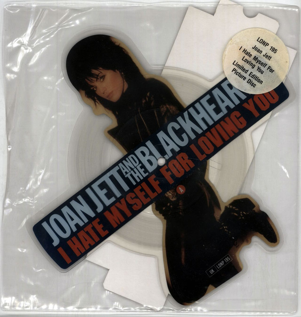 Joan Jett I Hate Myself For Loving You + plinth & stickered sleeve UK shaped picture disc (picture disc vinyl record) LONP195