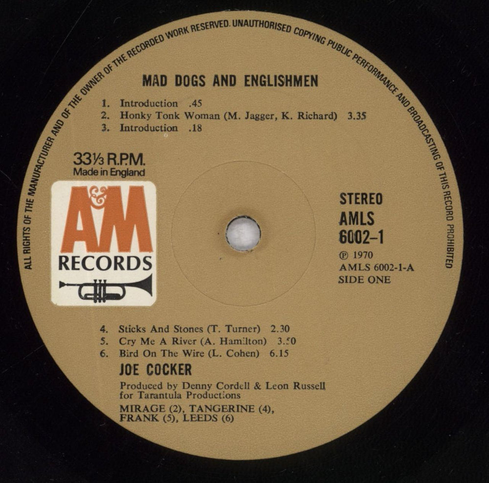 Joe Cocker Mad Dogs & Englishmen - 1st - EX UK 2-LP vinyl record set (Double LP Album) JOE2LMA605279