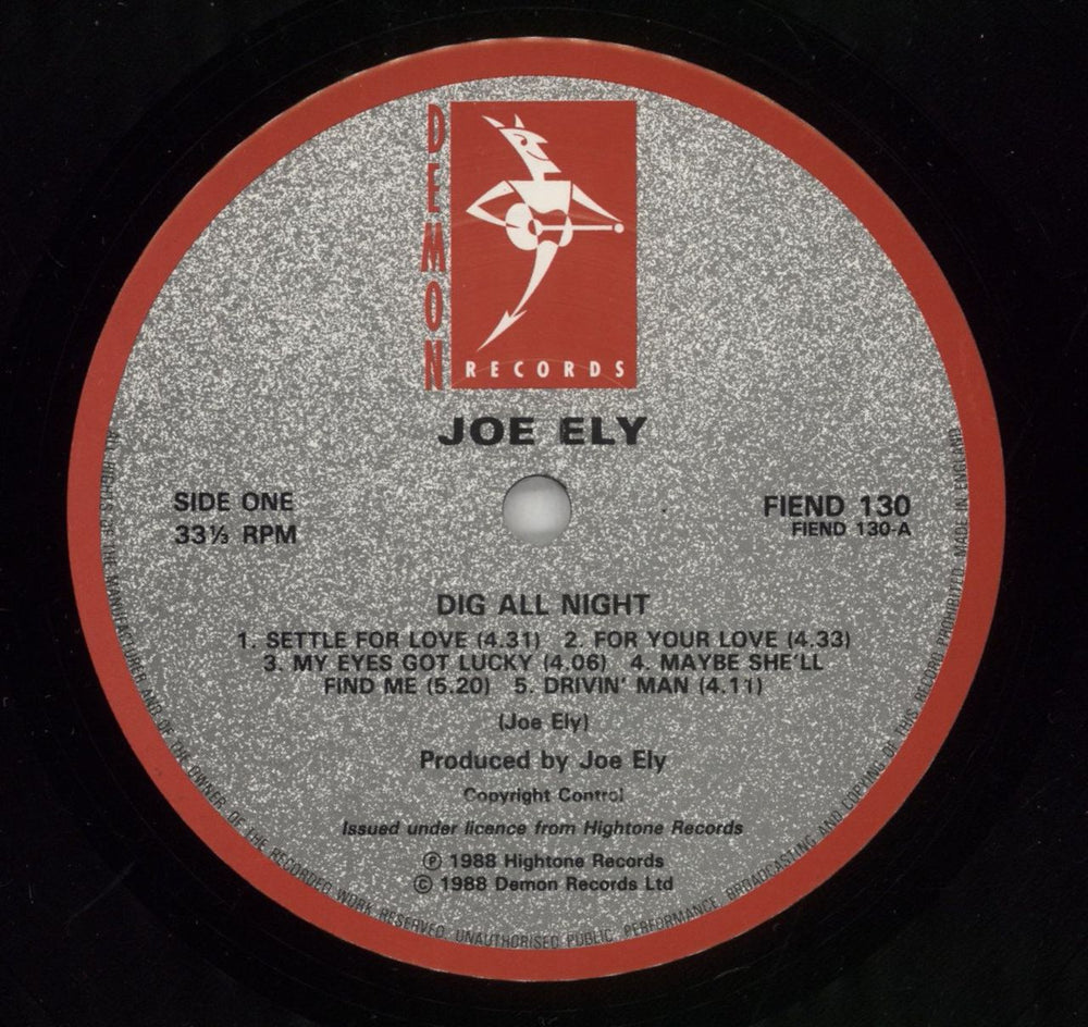 Joe Ely Dig All Night UK vinyl LP album (LP record) JCMLPDI541801