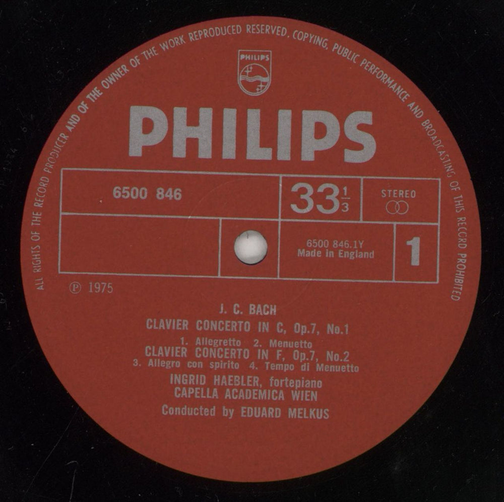 Johann Sebastian Bach Bach: Concertos For Clavier And Orchestra Op. 7 Nos. 1, 2 And 3 / Op. 13 No. 4 UK vinyl LP album (LP record) JHHLPBA861991