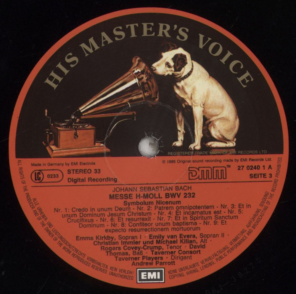 Johann Sebastian Bach Mass In B minor German 2-LP vinyl record set (Double LP Album) JHH2LMA860391