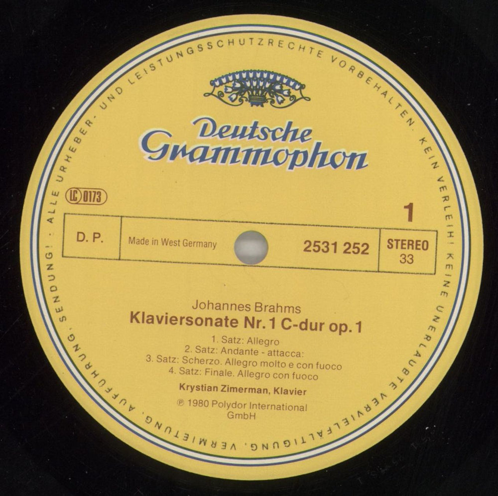 Johannes Brahms Brahms: Klaviersonaten No.1 & 2 = Piano Sonatas German vinyl LP album (LP record) B10LPBR742369