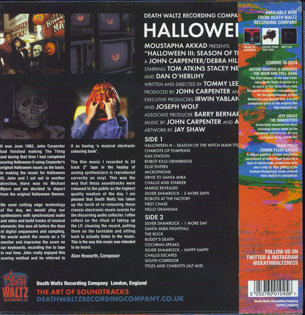 John Carpenter Halloween III - Season Of The Witch - Orange Vinyl UK vinyl LP album (LP record) 5053760010456