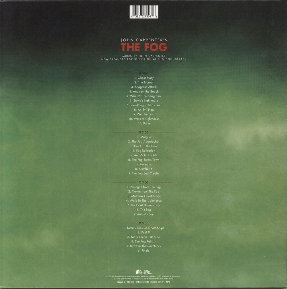 John Carpenter The Fog [New Expanded Edition] - White & Green Vinyl UK 2-LP vinyl record set (Double LP Album) 738572130176