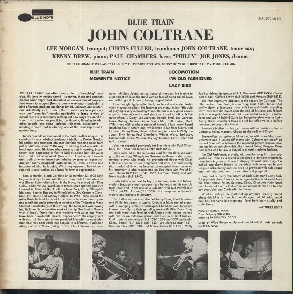 John Coltrane Blue Train US vinyl LP album (LP record)