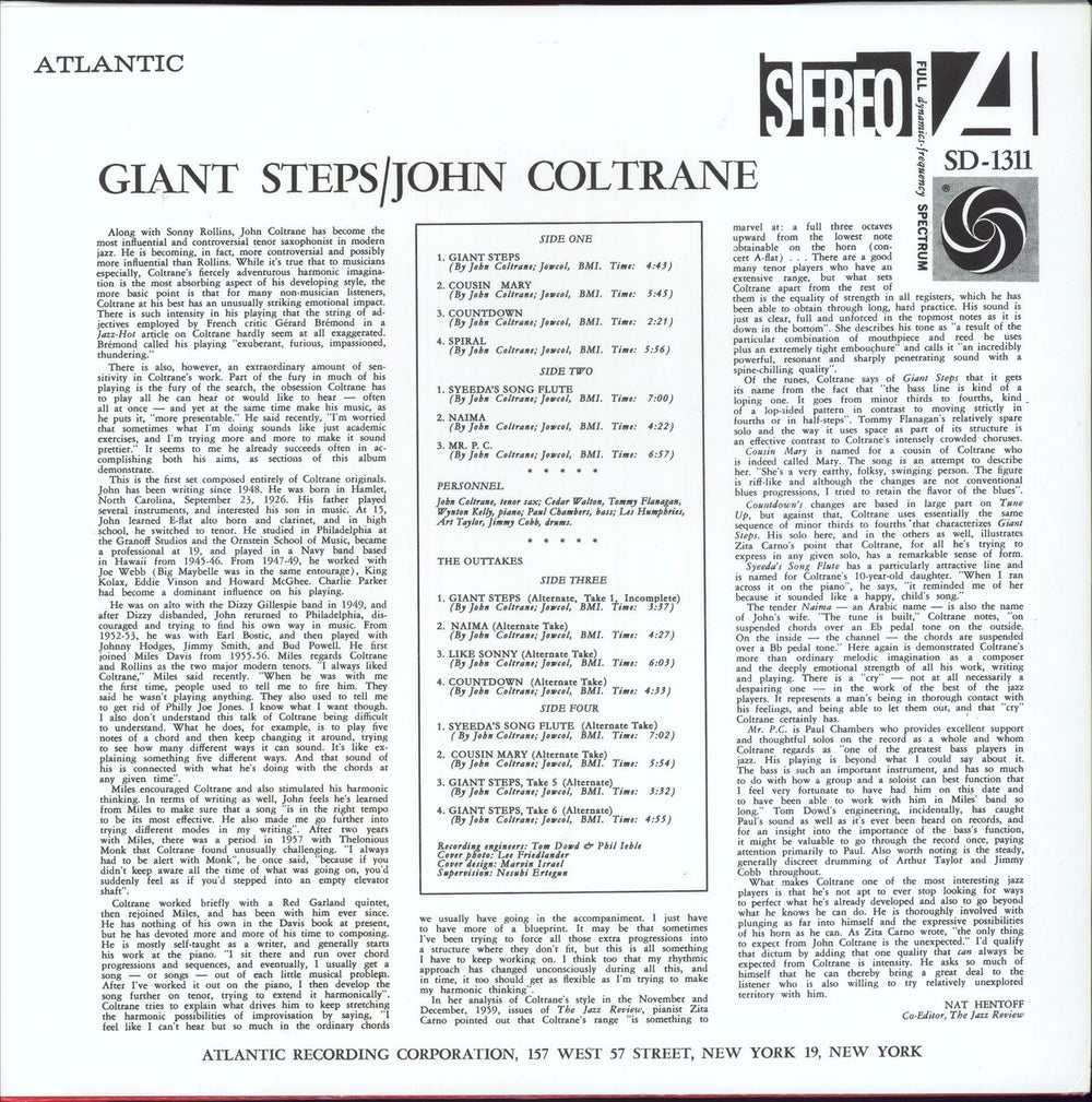 John Coltrane Giant Steps - 60th Anniversary Edition - 180 Gram UK 2-LP vinyl record set (Double LP Album) 603497848348