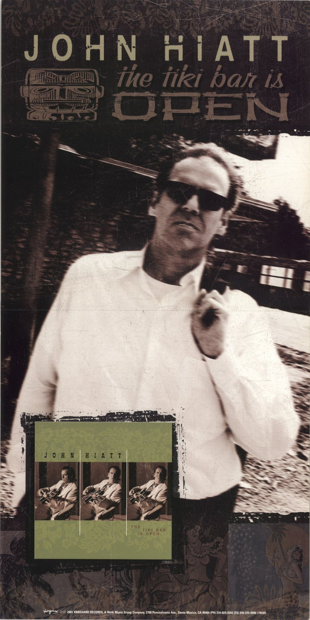 John Hiatt The Tiki Bar Is Open - AUTOGRAPHED US Promo display J-HDITH291173