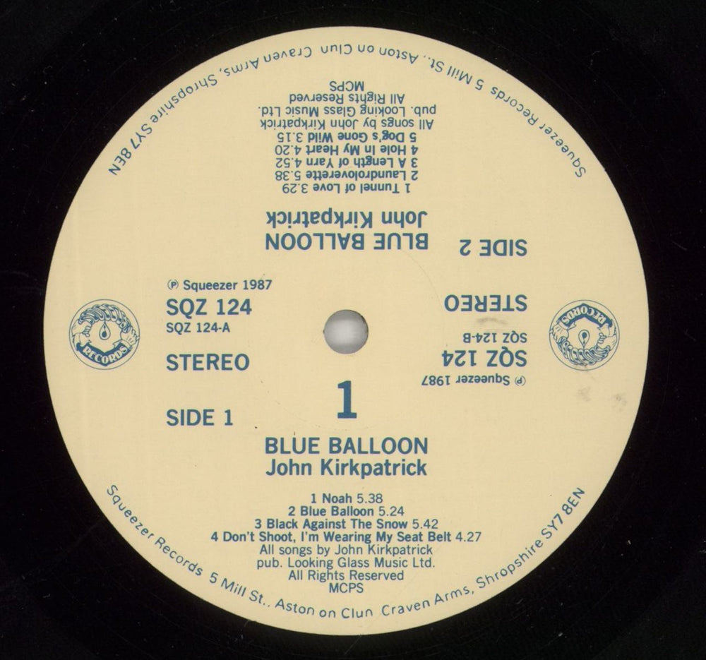 John Kirkpatrick Blue Balloon UK vinyl LP album (LP record) J6LLPBL499749
