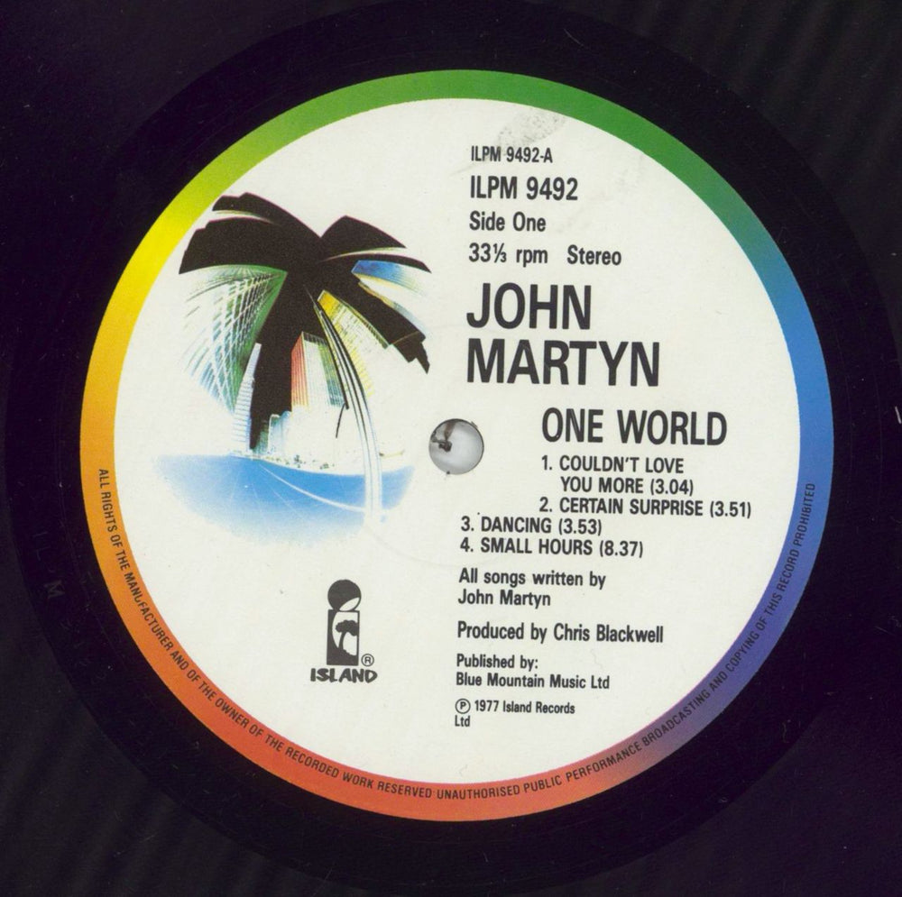 John Martyn One World - Rainbow Rim UK vinyl LP album (LP record) JMYLPON315159