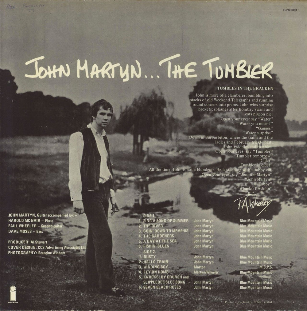 John Martyn The Tumbler - 3rd UK vinyl LP album (LP record)