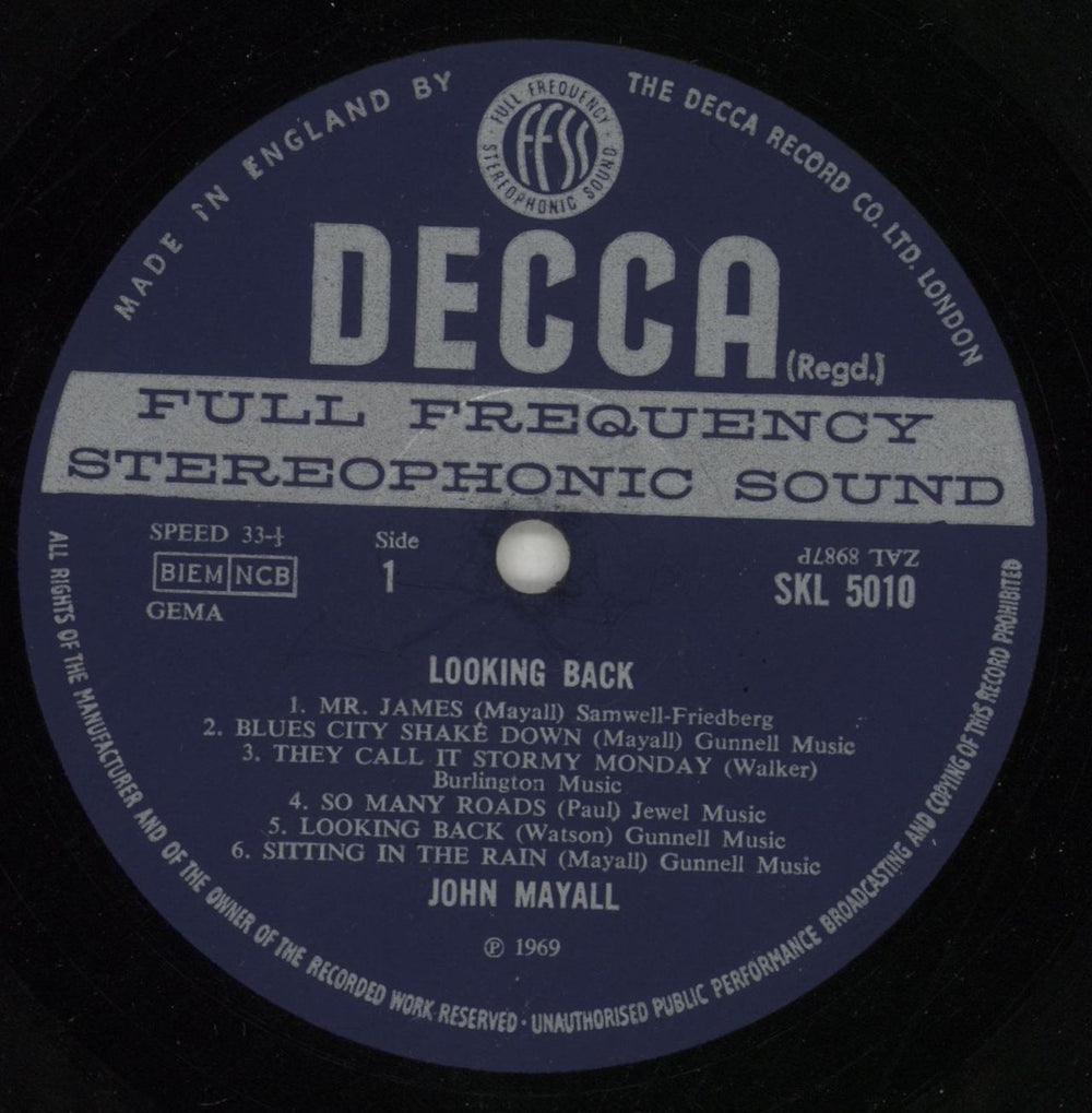 John Mayall Looking Back - 1st - VG UK vinyl LP album (LP record) JOMLPLO749610