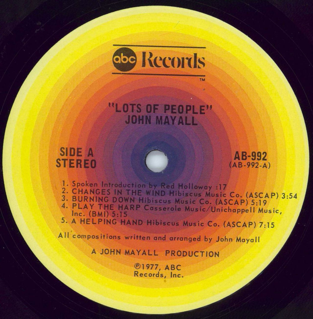 John Mayall Lots Of People US vinyl LP album (LP record) JOMLPLO682126