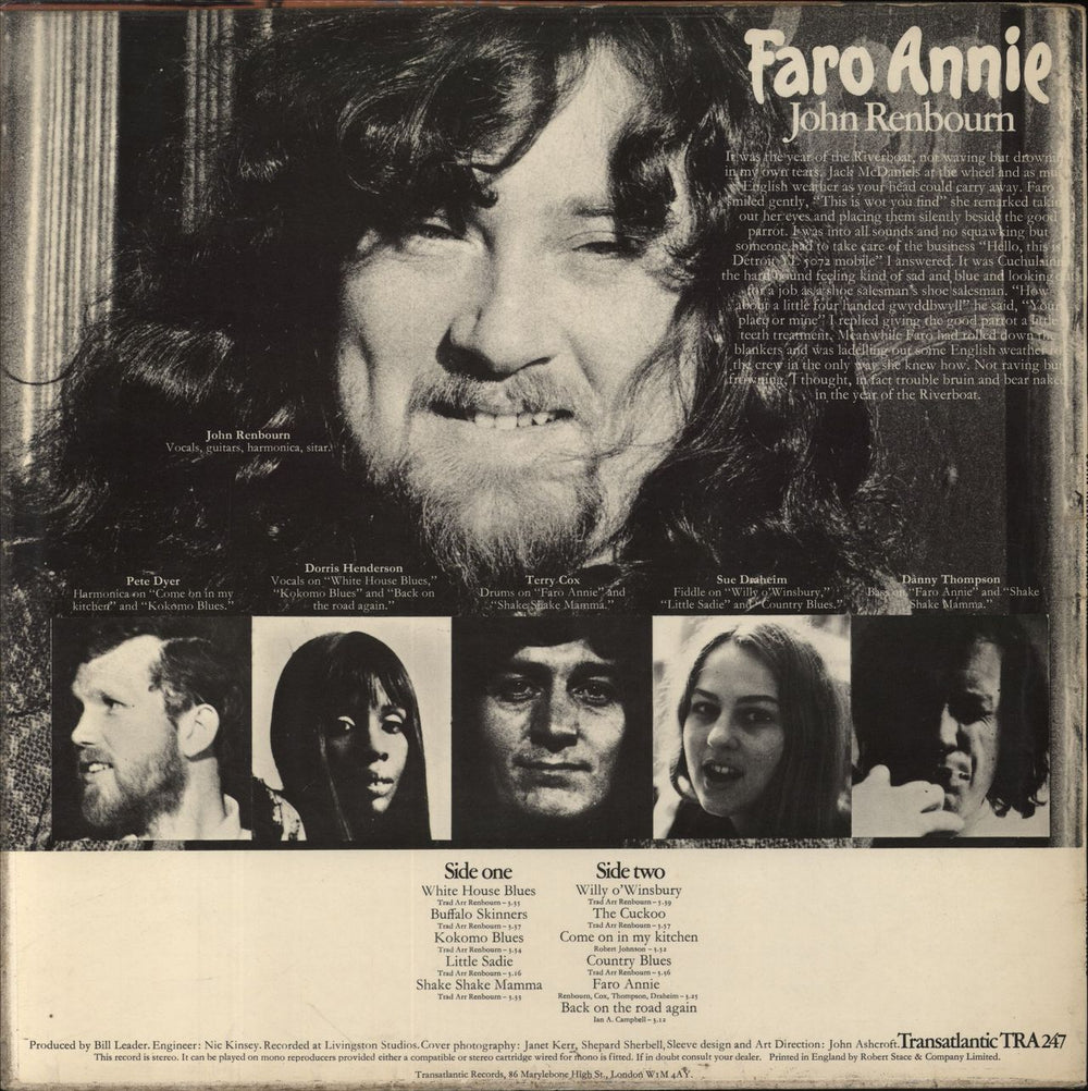 John Renbourn Faro Annie - VG UK vinyl LP album (LP record)