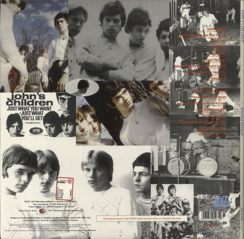 John's Children Smashed Blocked! - EX UK vinyl LP album (LP record) 8013252050619