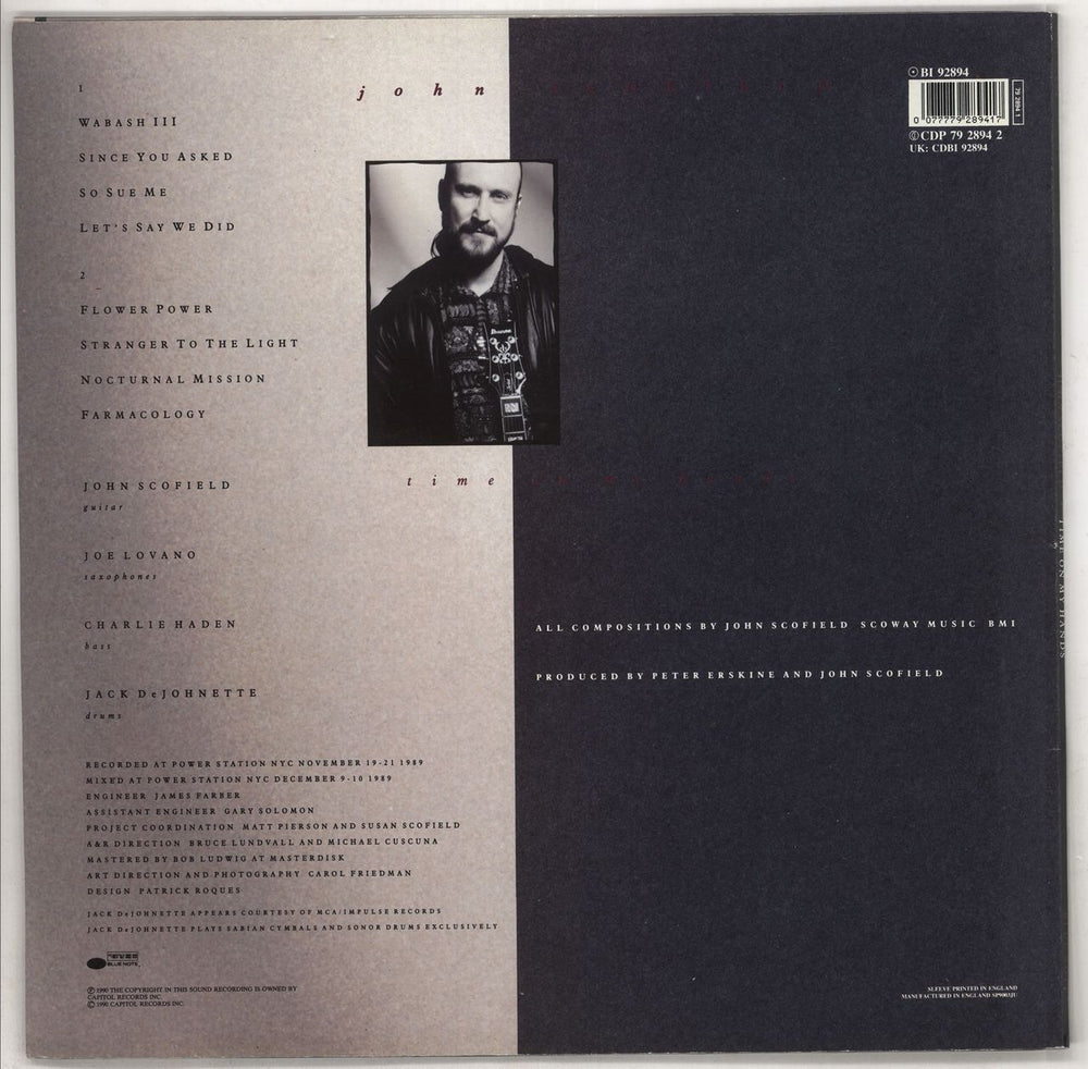 John Scofield Time On My Hands UK vinyl LP album (LP record)