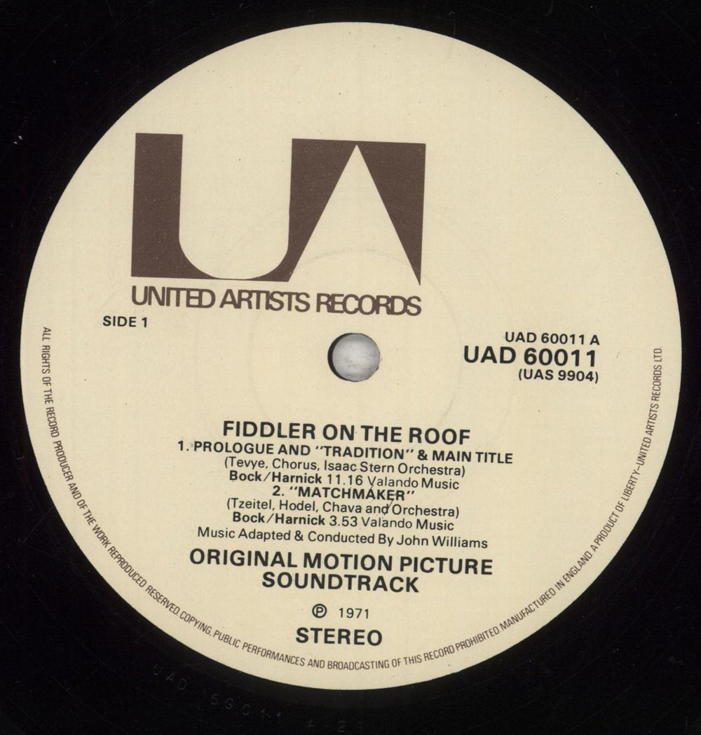 John Williams (Composer) Fiddler On The Roof - 1st UK 2-LP vinyl record set (Double LP Album) WIA2LFI450483