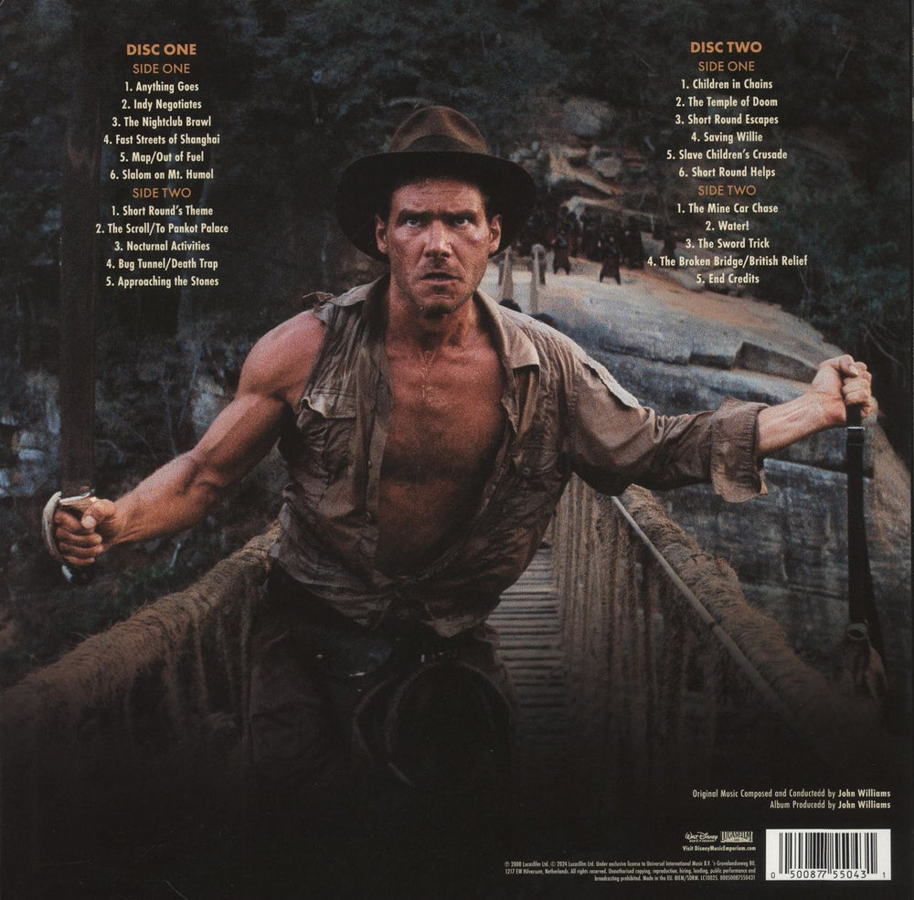 John Williams (Composer) Indiana Jones And The Temple Of Doom - 180 Gram UK 2-LP vinyl record set (Double LP Album) 050087550431