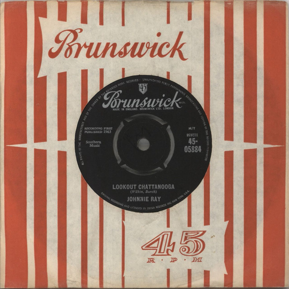 Johnnie Ray Lookout Chattanooga UK 7" vinyl single (7 inch record / 45) 45-05884