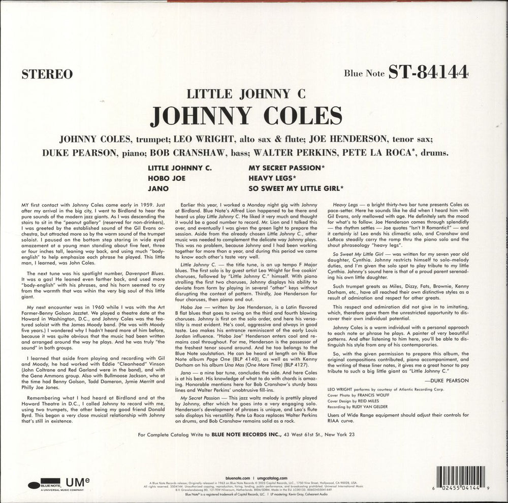 Johnny Coles Little Johnny C - 180gm - Sealed UK vinyl LP album (LP record)