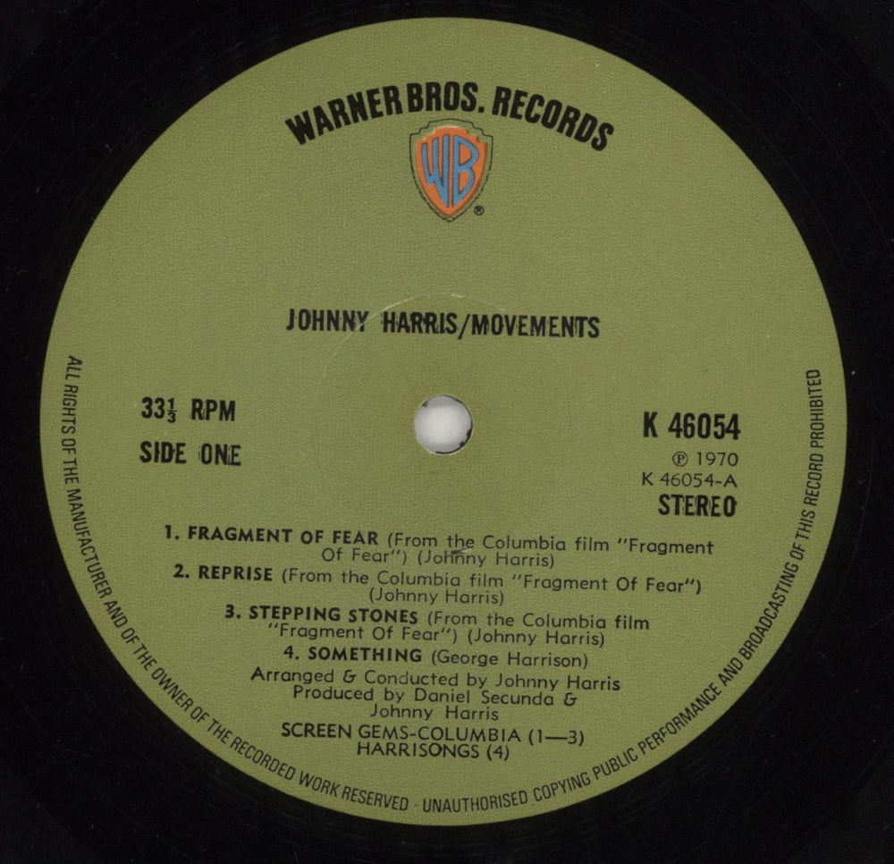 Johnny Harris Movements - green label UK vinyl LP album (LP record) HRJLPMO854519