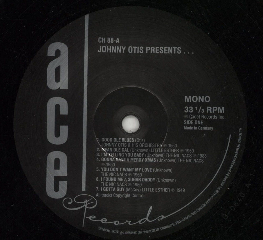 Johnny Otis Presents The Robins, Little Esther, The Nic Nacs UK vinyl LP album (LP record) J.OLPPR764446