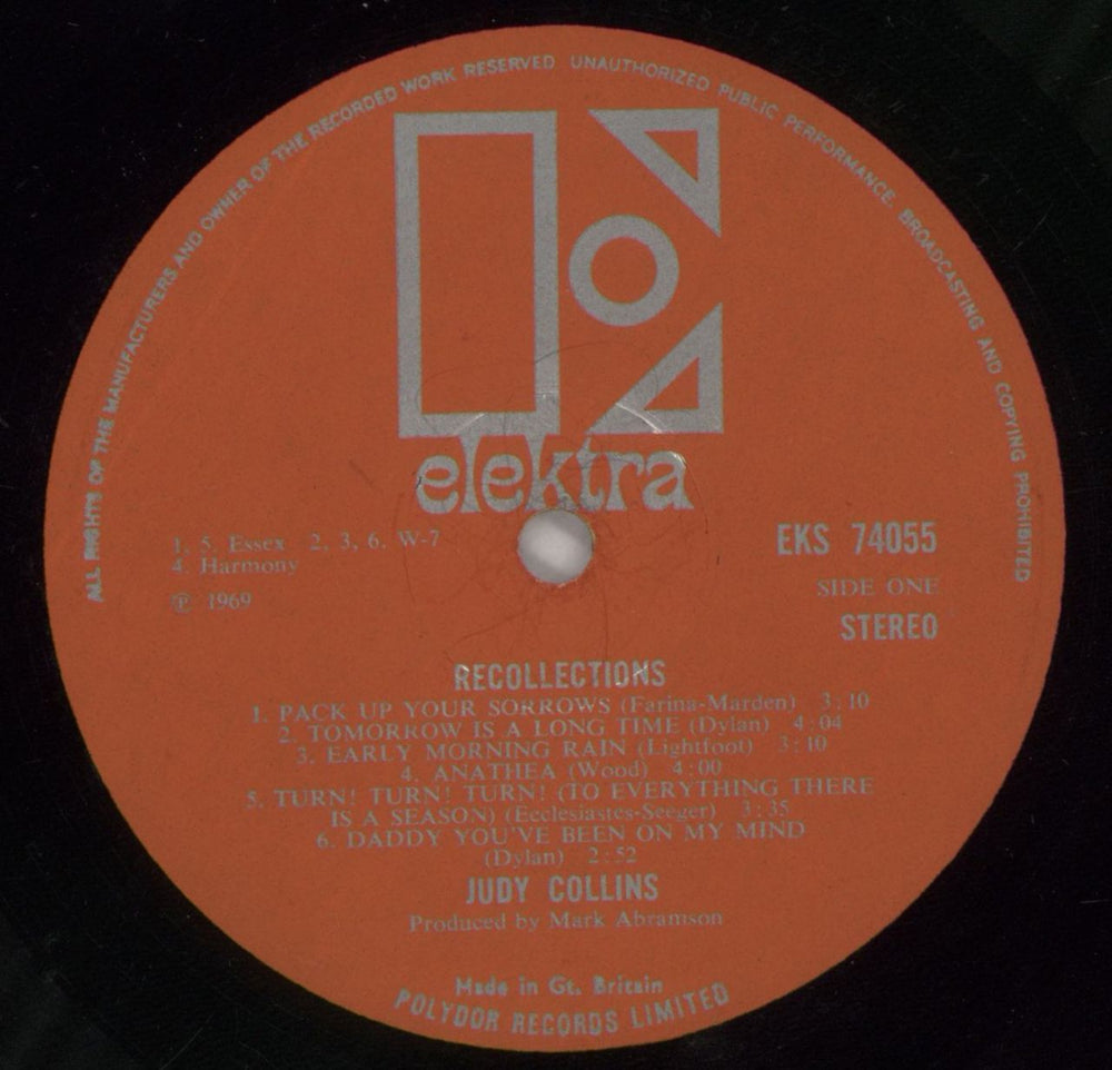 Judy Collins Recollections UK vinyl LP album (LP record) JUCLPRE342178