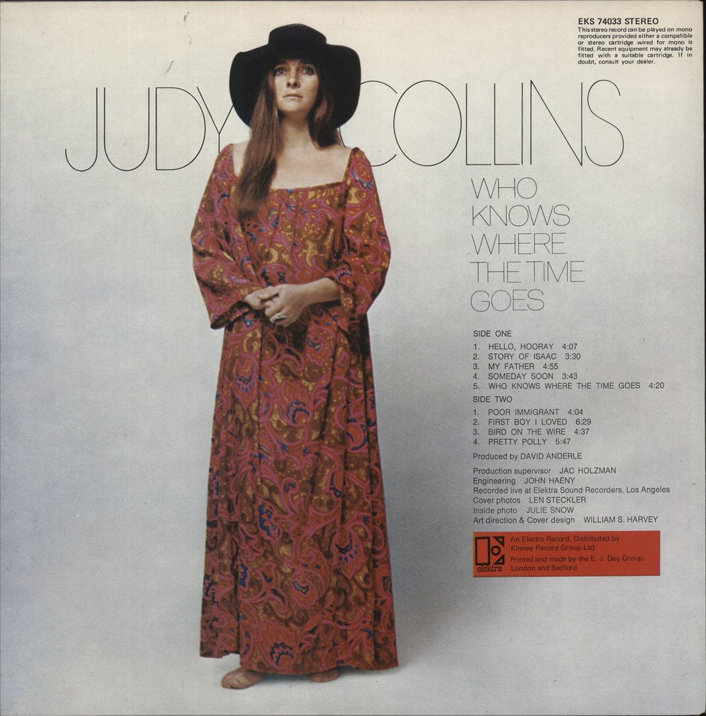 Judy Collins Who Knows Where The Time Goes - butterfly label US vinyl LP album (LP record)