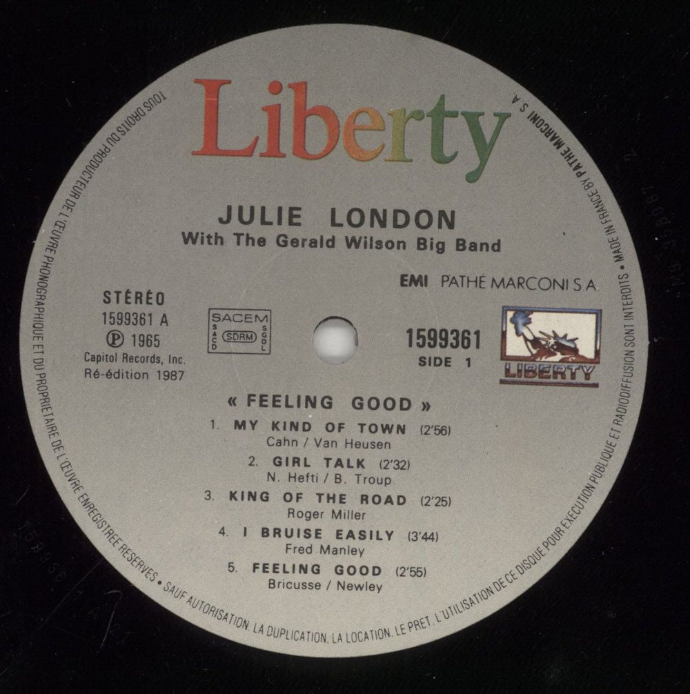 Julie London Feeling Good UK vinyl LP album (LP record) JLOLPFE777947