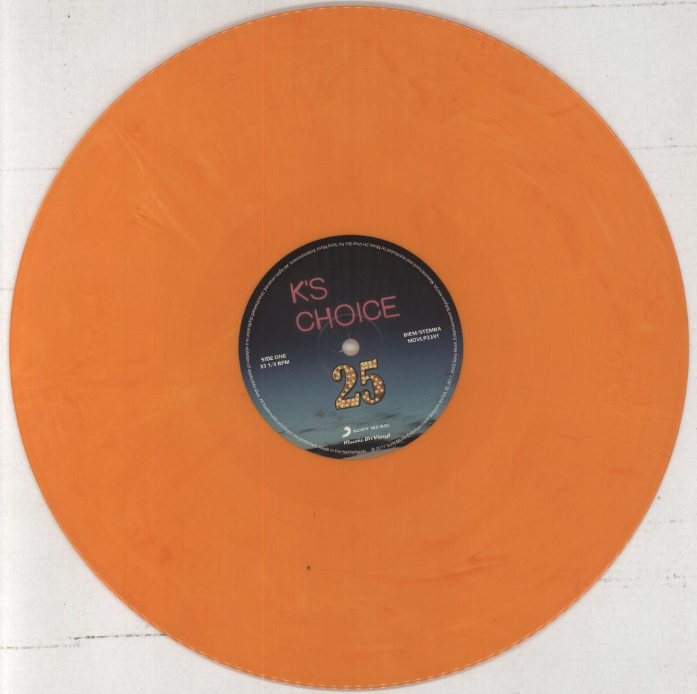 K's Choice 25 - Twenty Five - Yellow & Orange Marbled 180 Gram Vinyl UK 2-LP vinyl record set (Double LP Album) KCH2LTW860400