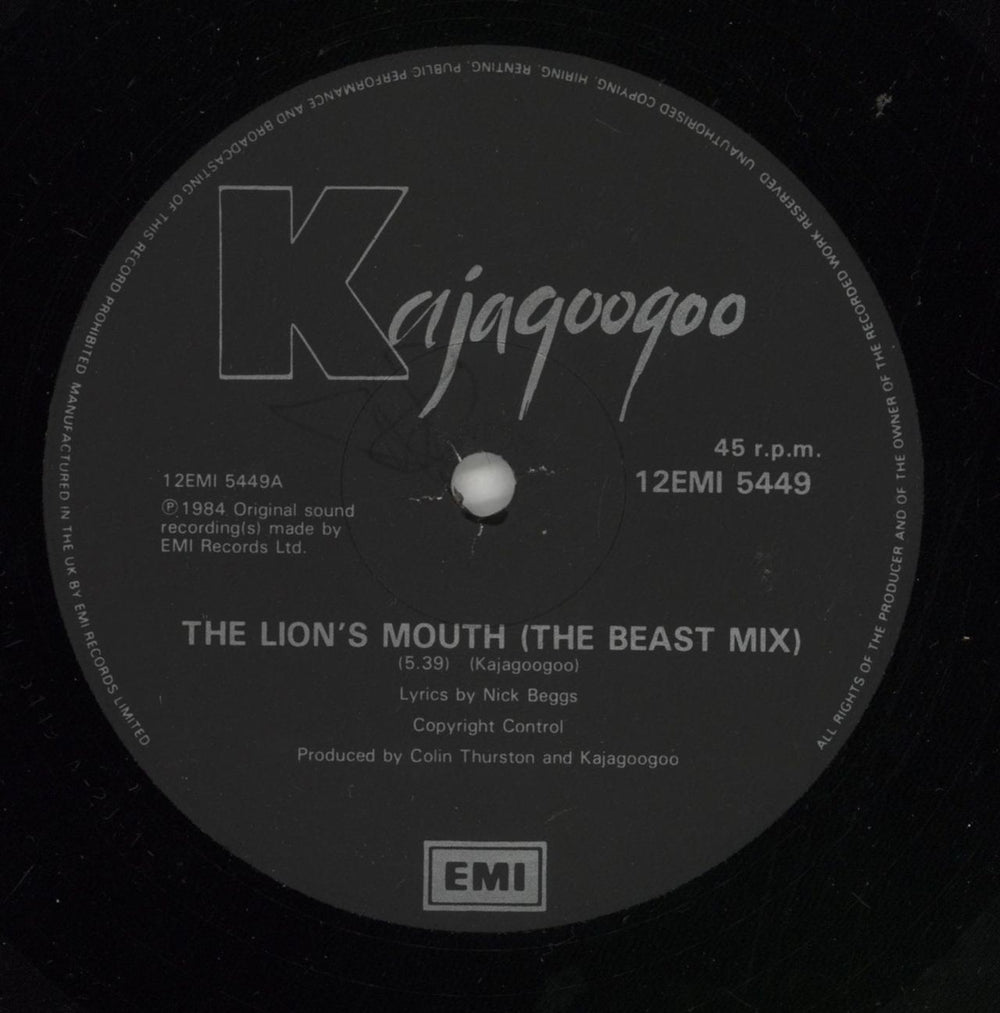 Kajagoogoo The Lion's Mouth UK 12" vinyl single (12 inch record / Maxi-single) KAJ12TH35659