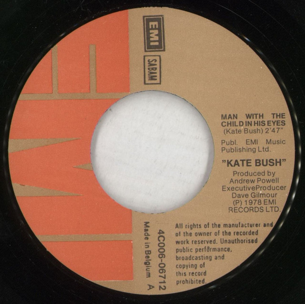 Kate Bush The Man With The Child In His Eyes - EX Belgian 7" vinyl single (7 inch record / 45) BUS07TH673326