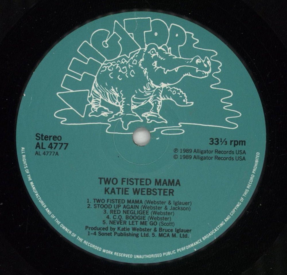 Katie Webster Two-Fisted Mama! US vinyl LP album (LP record) KFZLPTW495663