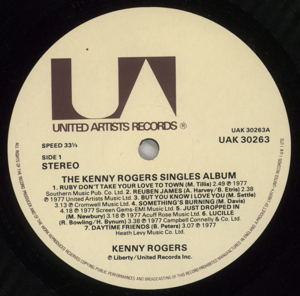 Kenny Rogers & The First Edition The Kenny Rogers Singles Album UK vinyl LP album (LP record) KNNLPTH388695