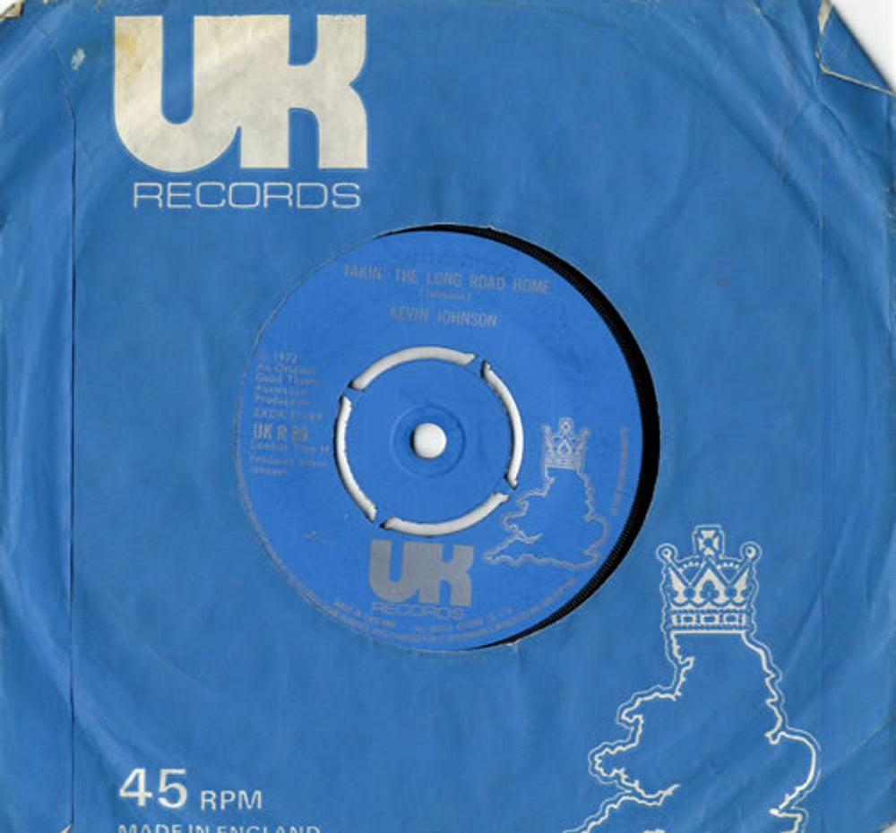 Kevin Johnson Takin' The Long Road Home UK 7" vinyl single (7 inch record / 45) UKR89