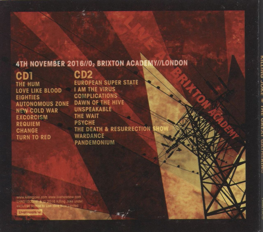 Killing Joke The Great Gathering - Live at O2 Brixton Academy UK 2 CD album set (Double CD)