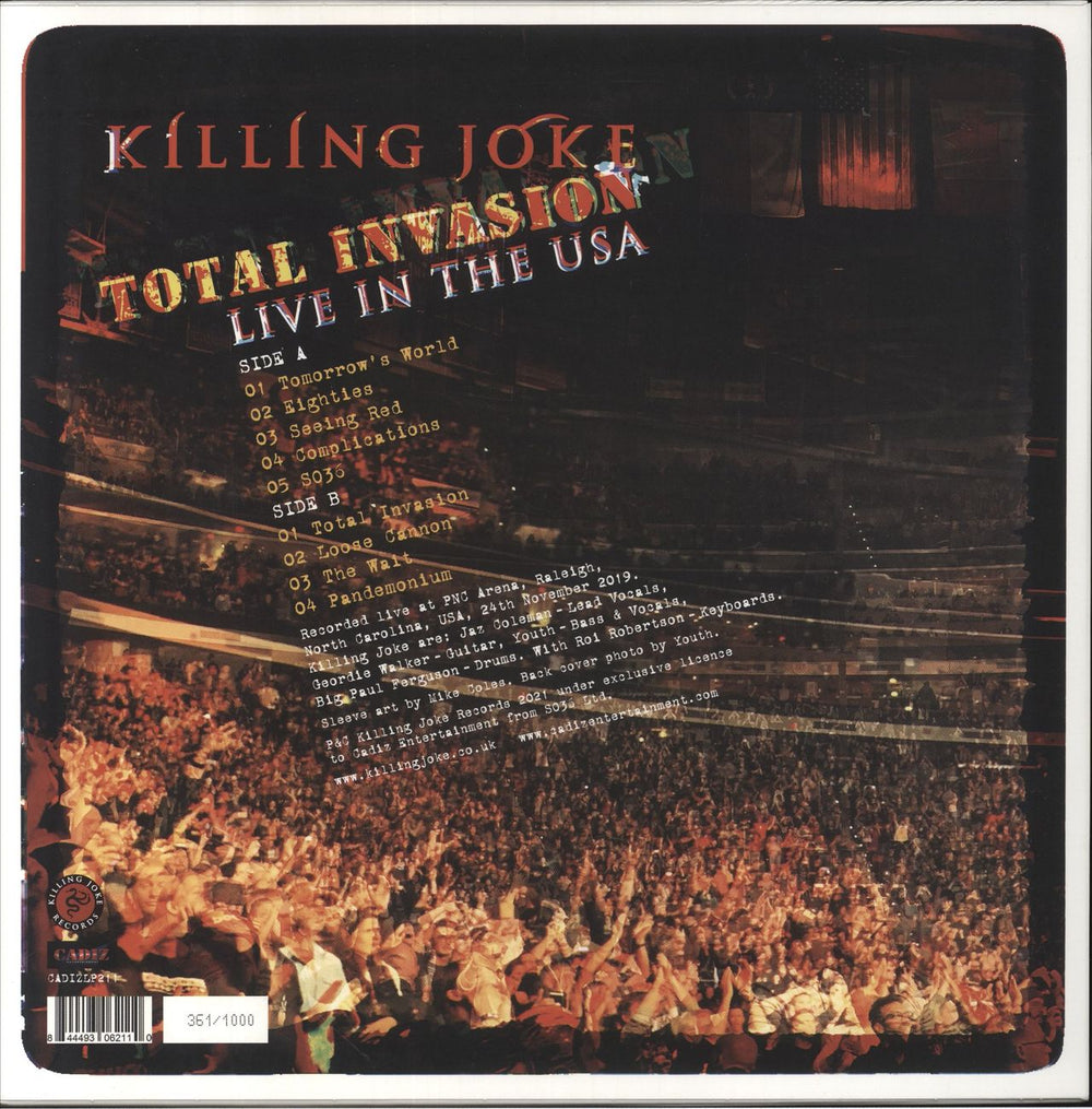 Killing Joke Total Invasion Live In The USA - Blue Vinyl UK vinyl LP album (LP record) 844493062110