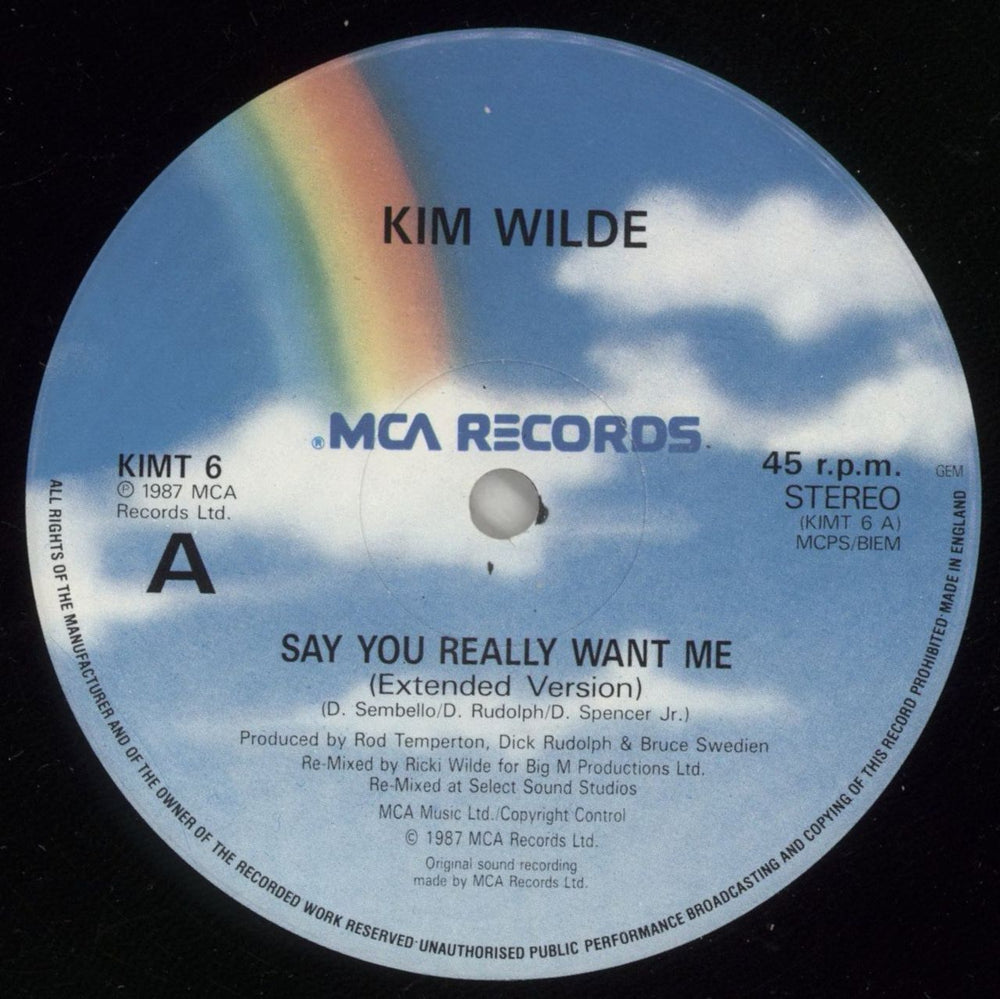 Kim Wilde Say You Really Want Me + Poster UK 12" vinyl single (12 inch record / Maxi-single) WIL12SA10855