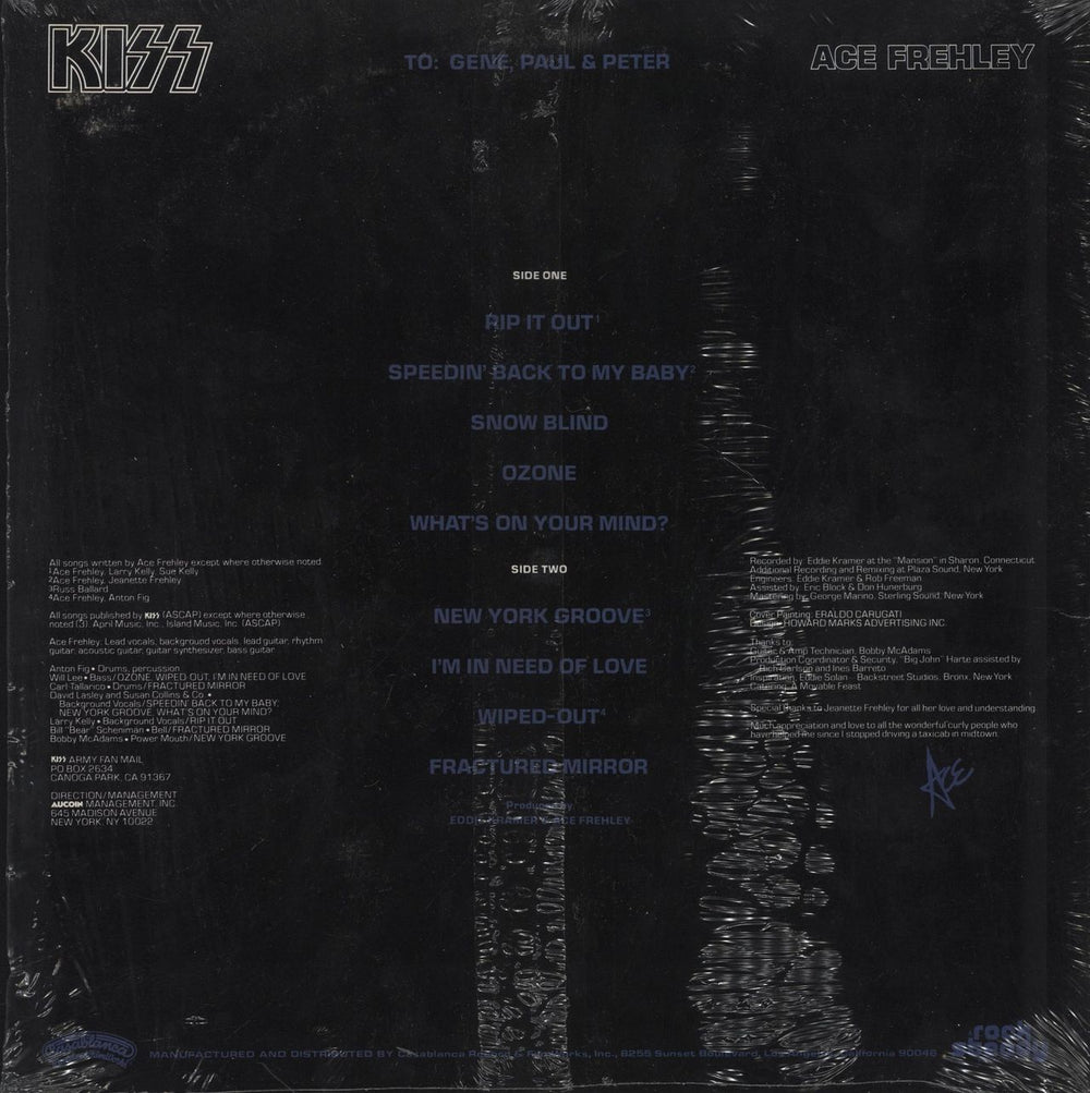 Kiss Ace Frehley  - Shrink US vinyl LP album (LP record)