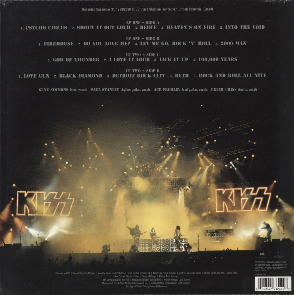 Kiss Alive: The Millenium Concert - 180 Gram Vinyl - Sealed UK 2-LP vinyl record set (Double LP Album) 602537769247