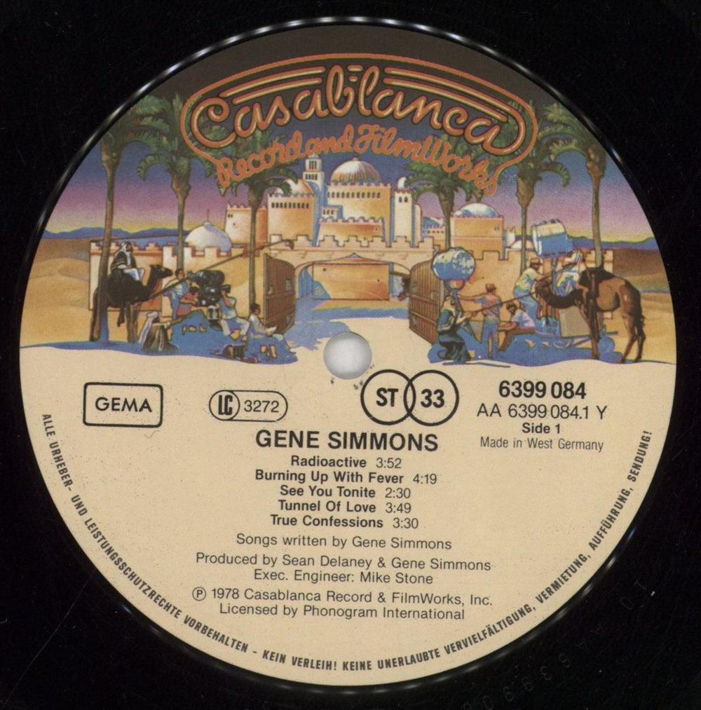 Kiss Gene Simmons German vinyl LP album (LP record) KISLPGE850006