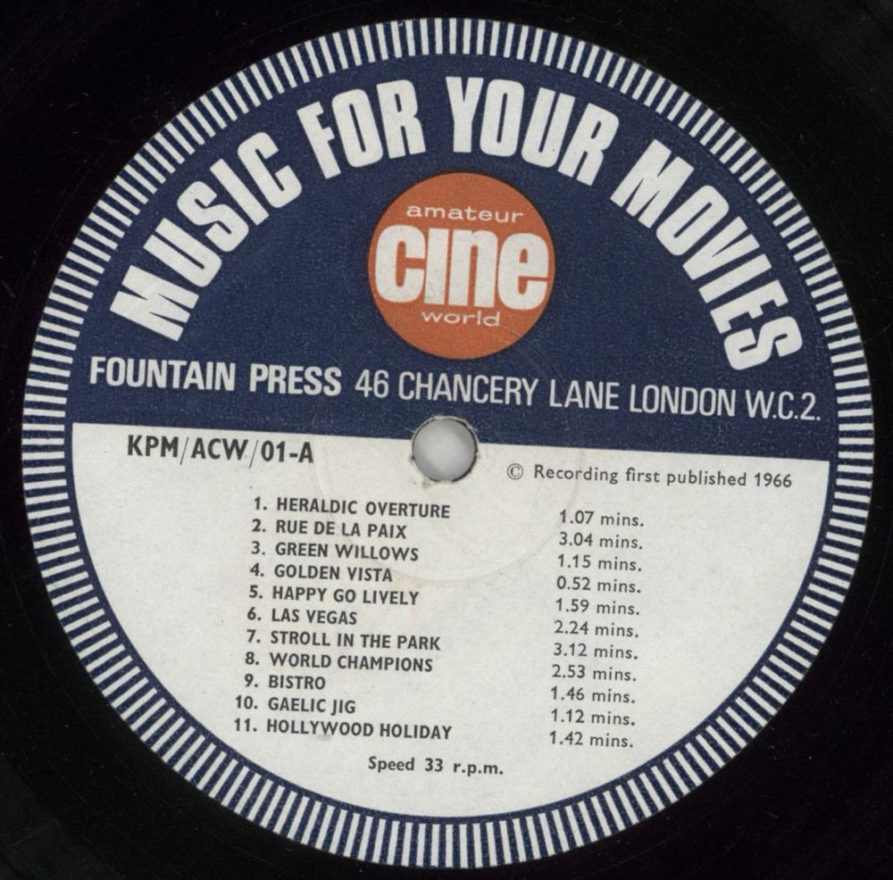 KPM Library Music For Your Movies UK vinyl LP album (LP record) KP1LPMU632237