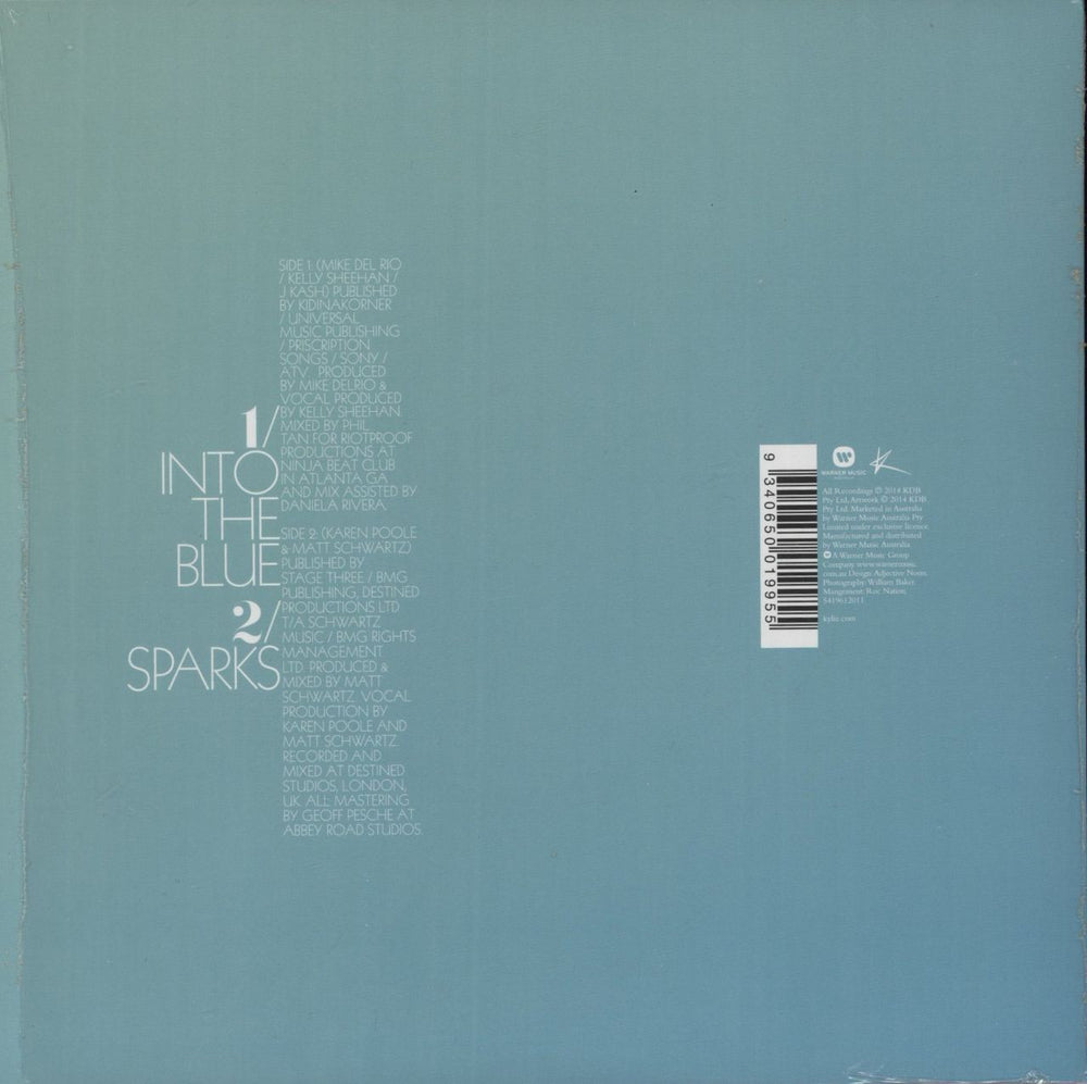 Kylie Minogue Into The Blue - Blue Vinyl Australian 7&quot; vinyl single (7 inch record / 45) 9340650019955