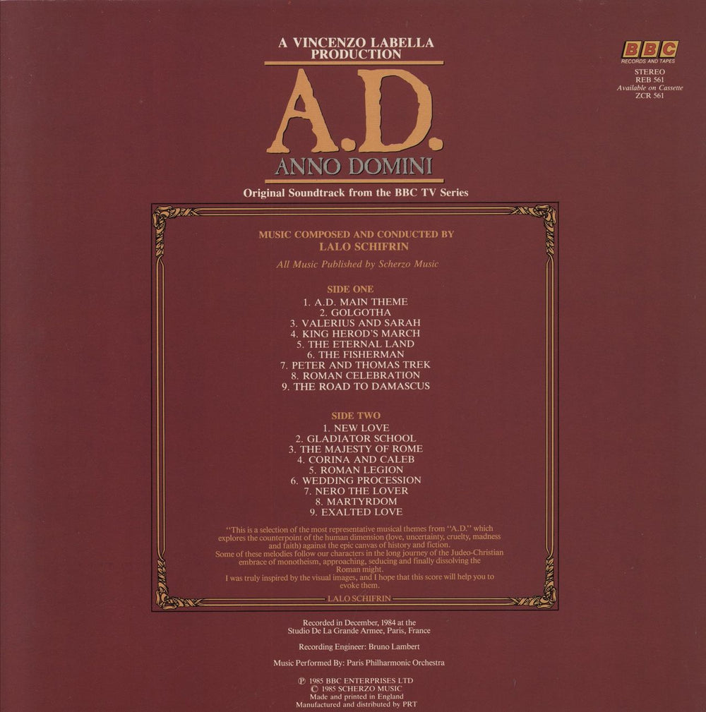 Lalo Schifrin A.D. — Anno Domini UK vinyl LP album (LP record)